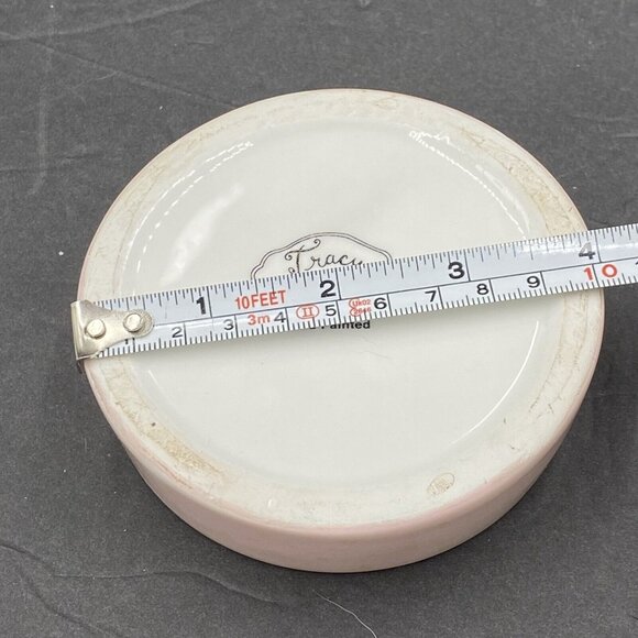 Vtg Tracy Porter Trinket Box Lid Embrace the Sweetness Life Pink Floral Round - Picture 8 of 13